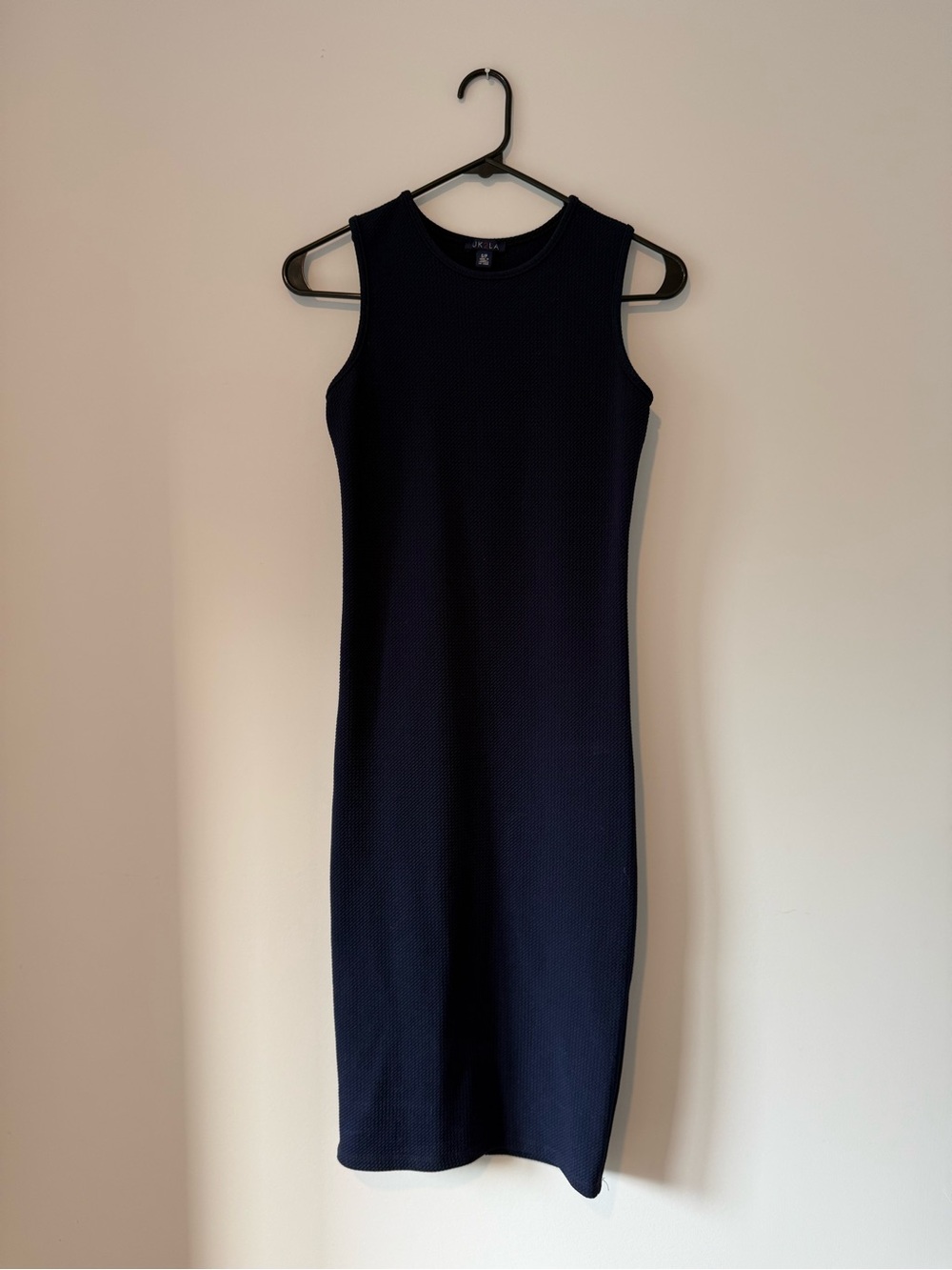 Classic Navy Sleeveless Ribbed Maxi Dress